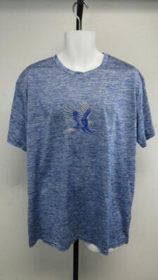 New Dickinson State Blue Hawks Mens Size M Medium Blue Polyester Athletic Shirt