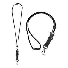 2Pcs Breakaway Lanyard for ID Badges, Round Cord Key Lanyard, Black