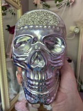 Silver Coloured Cool Goth Witch Alter Punk Skull Halloween Decoration Ornament