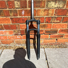 Suspension Bicycle Fork Front with Silver Steerer Tube, Black/Silver
