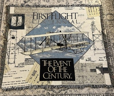 Vintage Mill Street Design First Flight Centennia Tapestry Throw Blanket Afghan