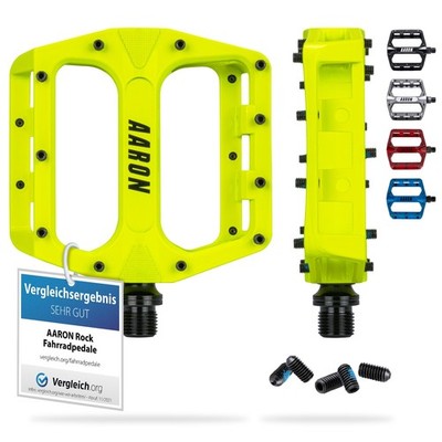 AARON Rock Pedale Aluminium MTB BMX Gelb Fahrrad Mountainbike Fahrradpedale