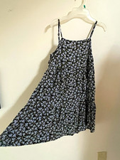 Floral Strappy Babydoll-Style Sundress S Rayon Short Sleeveless Machine Washable