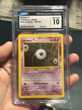 Pokémon TCG Unown P 58/105 Neo Destiny 2002 Uncommon CGC 10 on eBay