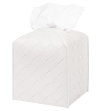 Tissue Box Cover Pu Leather Tissue Holder Square Organizer Dispenser For Bathroo