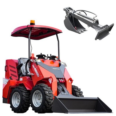 HY480D+Straight Digger Ride-On Wheeled Mini Skid Steer Loader  23HP