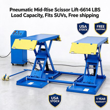 New Pneumatic Mid Rise Scissor Lift 6614 Lbs Capacity Portable Car Lift For Suv
