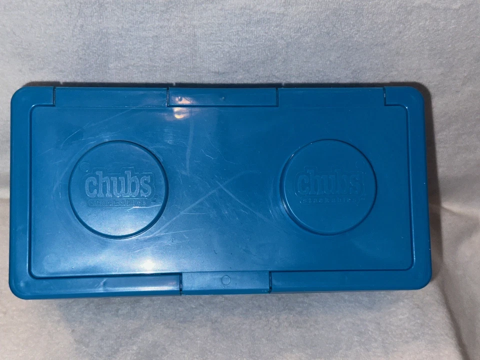 Chubs Stackable Blue Vintage Building Block Storage Container Good Used  - Image 2 of 4