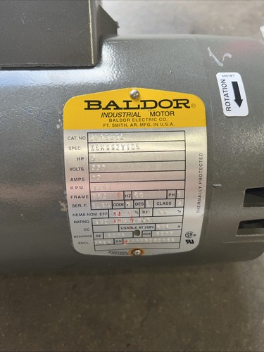 JL1323A ABB BALDOR Motor 3HP 1PH 13A 3450 Rpm 230V (A)