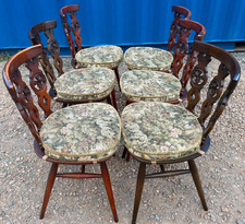 Set of 6 Ercol Dining Chairs & Cushions Vintage Retro FREE DELIVERY 🚚🚚🚚🚚🚚🚚