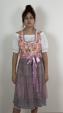 Janina Dirndl Dress L Pink Floral Lace German Oktoberfest Bavarian Trachten