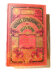 CARTONNAGE JULES VERNE HETZEL HACHETTE LE TOUR DU MONDE EN 80 JOURS...1925