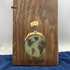 Vintage "Round the World Cook Book" 200 recipes 30 foreign lands 1936 Wood Cover