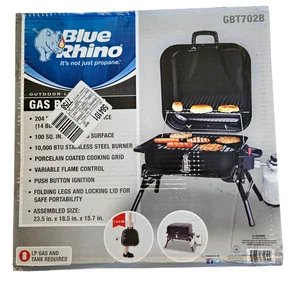 Blue Rhino Portable Outdoor LP Gas BBQ Grill w/ 204 Square Inch Cooking Surface