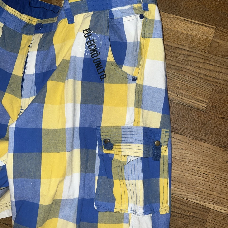 Pantalones Cortos Ecko’ Unltd Vintage Y2K Carga Caqui Sueltos Ropa de Calle Talla 36 Foto 2 de 4