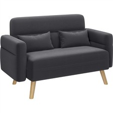 Modern Fabric 2 Seater Loveseat Sofa Couch Futon Settee Lounge for Small Space