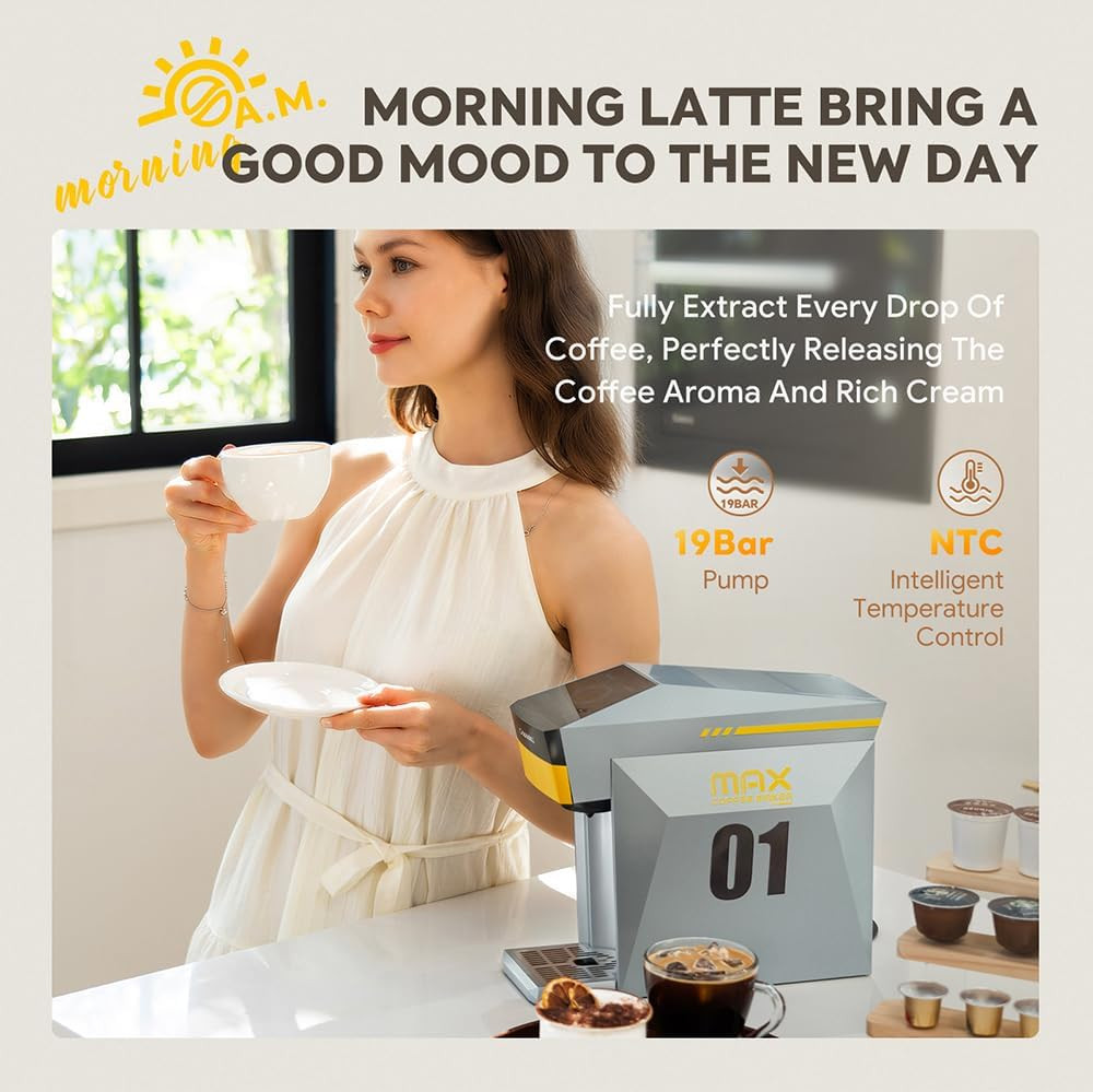 Vibrant Orange 4-in-1 Coffee Maker: Brew Espresso, K-Cup, Dolce Gusto & More!