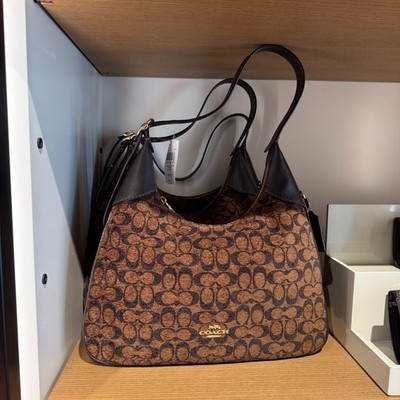 Coach CCE49 Ella Shoulder Bag In Signature Chenille Gold