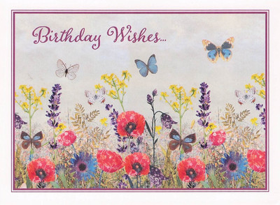 Deva Evans Floral Butterfly Birthday Greeting Card Pure Design Group Art
