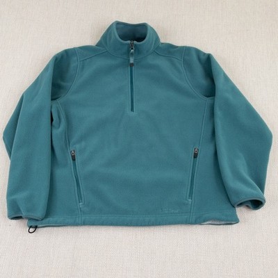 LL Bean 1/2 Zip Fleece Womens L Turquoise Gorpcore Mock Neck Classic Polartec