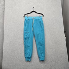 FIGS Women Scrub Pants XS/P Teal Jogger Technical Collection Zipper 24" Inseam