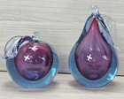 Murano Pear & Peach/Apple Sommerso Glass Bookends/Figurines Alfred Barbini Heavy