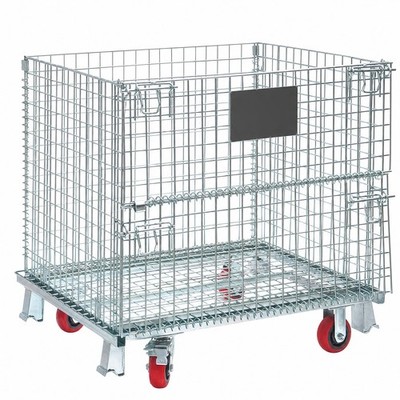 Large Deep Ultra Metal Storage Basket with Wheels for Home Garage & Laundry Room