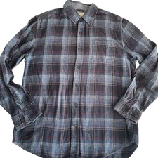 Weatherproof Vintage Red & Blue Plaid Flannel Shirt Men's M Lumberjack Button Up