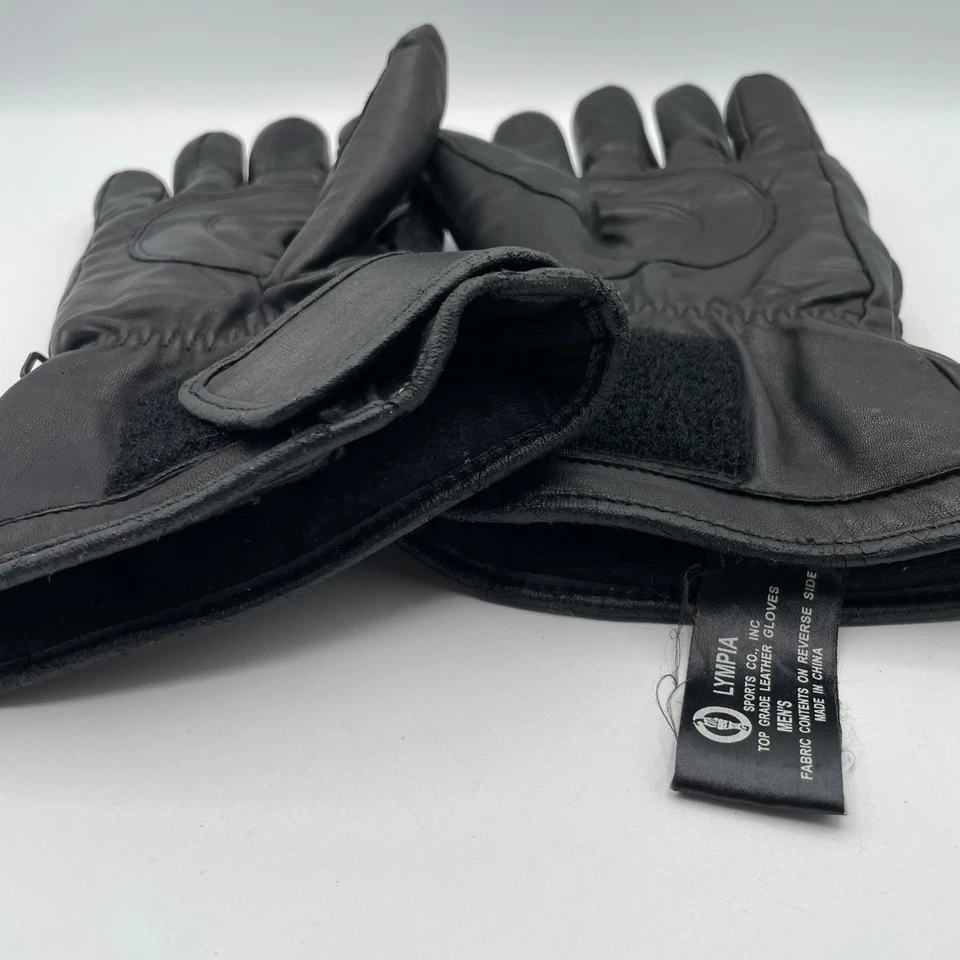 Guantes Deportivos Olympia De Colección Para Hombre Pequeños Cuero Negro Motocicleta Montar Bicicleta Foto 4 de 4
