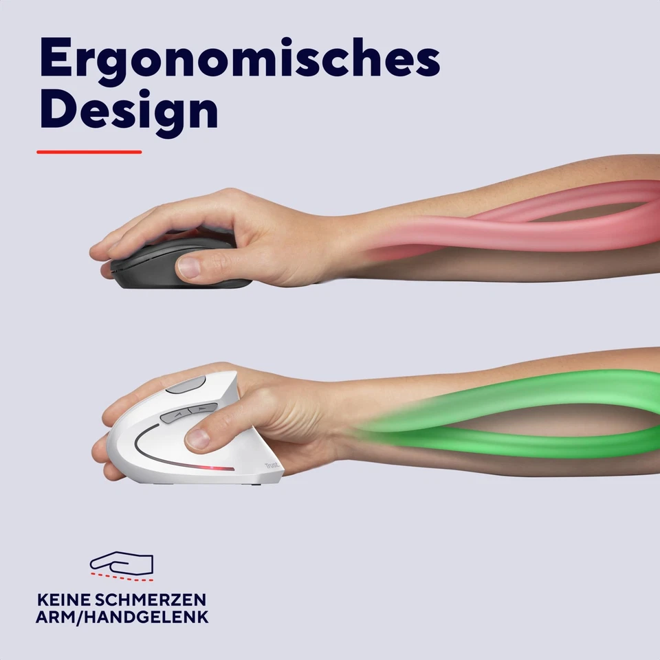 Verto Kabellose Vertikale Maus Wireless Ergonomische Maus Vorbeugung Gegen Ma... - Bild 3 von 4