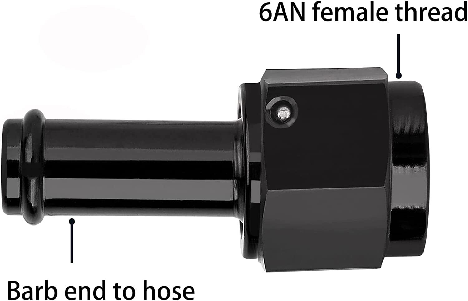 AN6 Hose Adapter 6AN Female To 3/8" Barb Hose Adapter – Straight Push-On Swivel Fitting In Black Aluminum – AN6 To 3/8 A/C Hoses & Fittings For Ford Focus - Foto 8