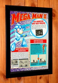 Mega Man II 2 Nintendo NES Capcom Vintage Small Promo Poster / Ad Page Framed