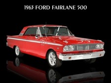 1963 Ford Fairlane 500 METAL SIGN: Pristine Restoration in Red