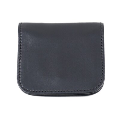 E.Marinella Napoli Small Coin Purse in Black Smooth Calf Leather