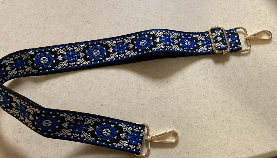 Wide Shoulder Strap Adjustable Replacement For Bags, Purses, Guitars Blue - Image 3 of 3