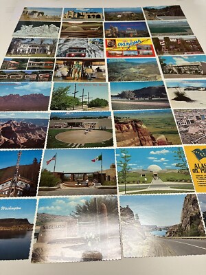 Lot of 32 Postcards AZ NM AK OH WA OK VINTAGE Souvenir Post Card 1950s-1980s OGY