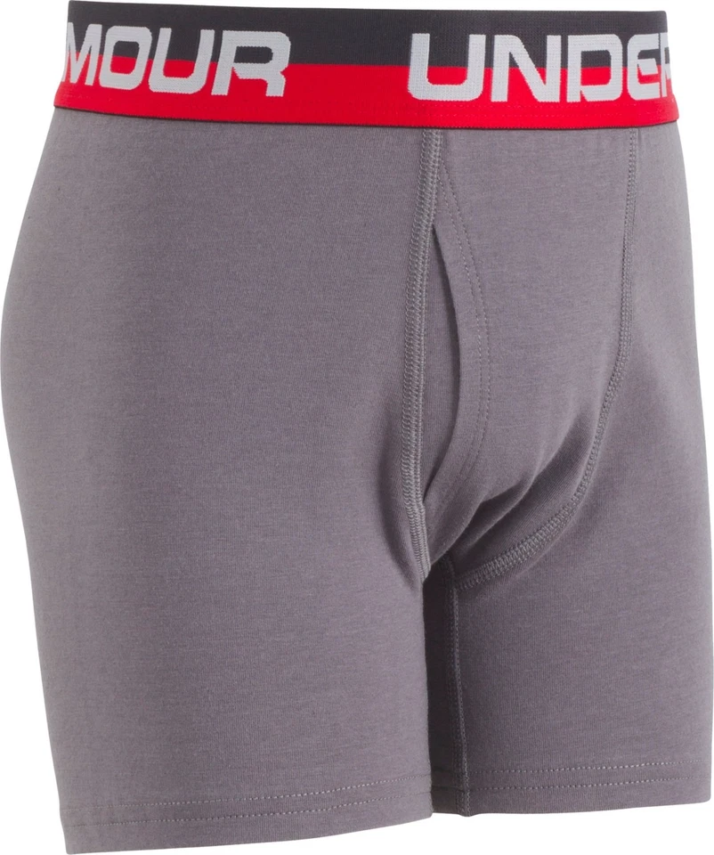 Paquete de 2 calzoncillos boxer lisos Under Armour 237466 para niños talla YSM Foto 3 de 3