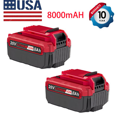 Pack 20V 8.0Ah PCC790LA PCC670B For Porter Cable 20Volt Battery Lithium-Ion