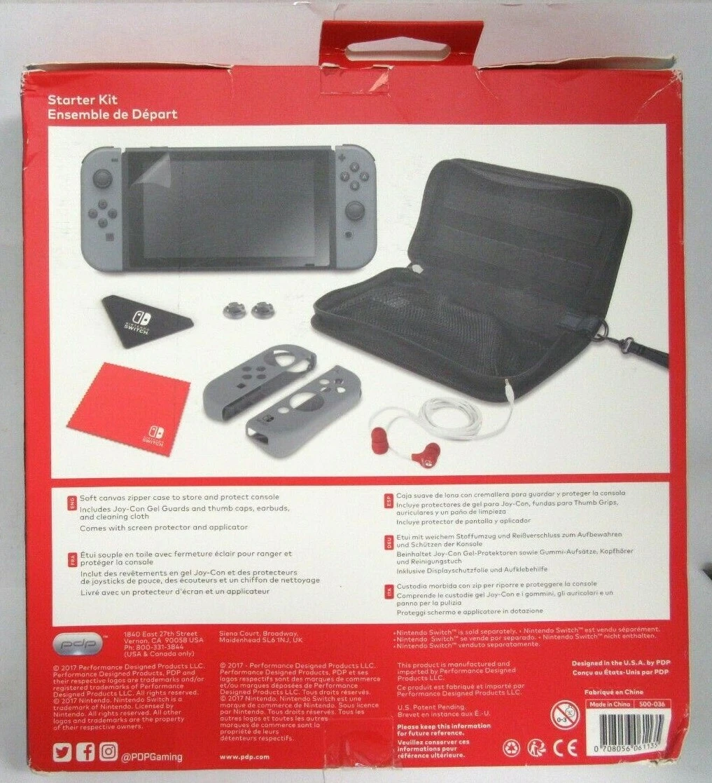 bruger Modregning dygtige Nintendo Switch Starter Kit with Travel Case, Screen Protector, Joy Con  Guard... | eBay