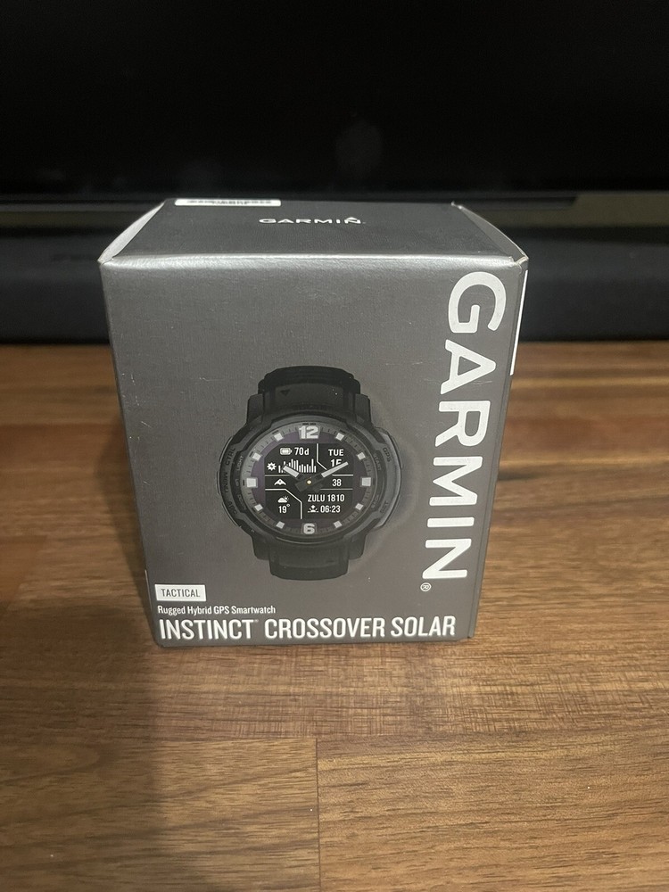 NEW Garmin Instinct Crossover Solar Tactical Hybrid Rugged Smartwatch Black