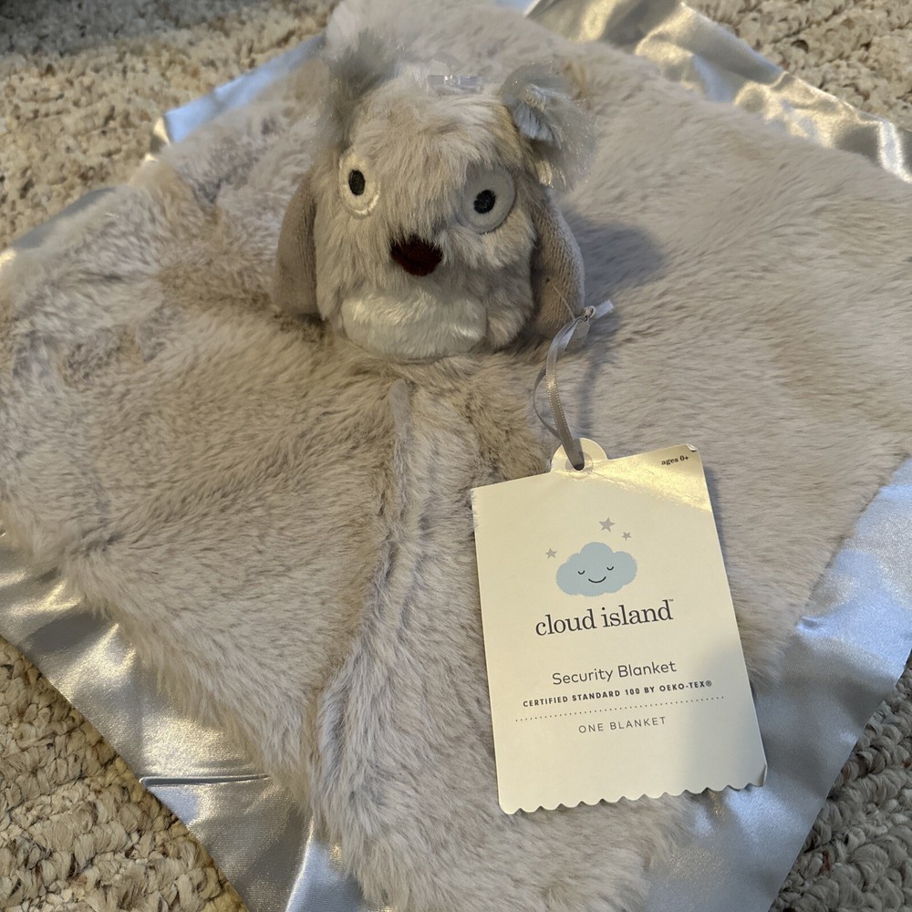 Cloud Island NEW Gray Owl Lovey Baby Security Blanket Satin Velour 14” NWT