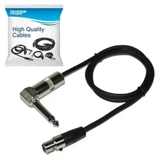 4-Pin TA4F to Right-Angle 1/4" Instrument Cable for Shure WA304 Replacement