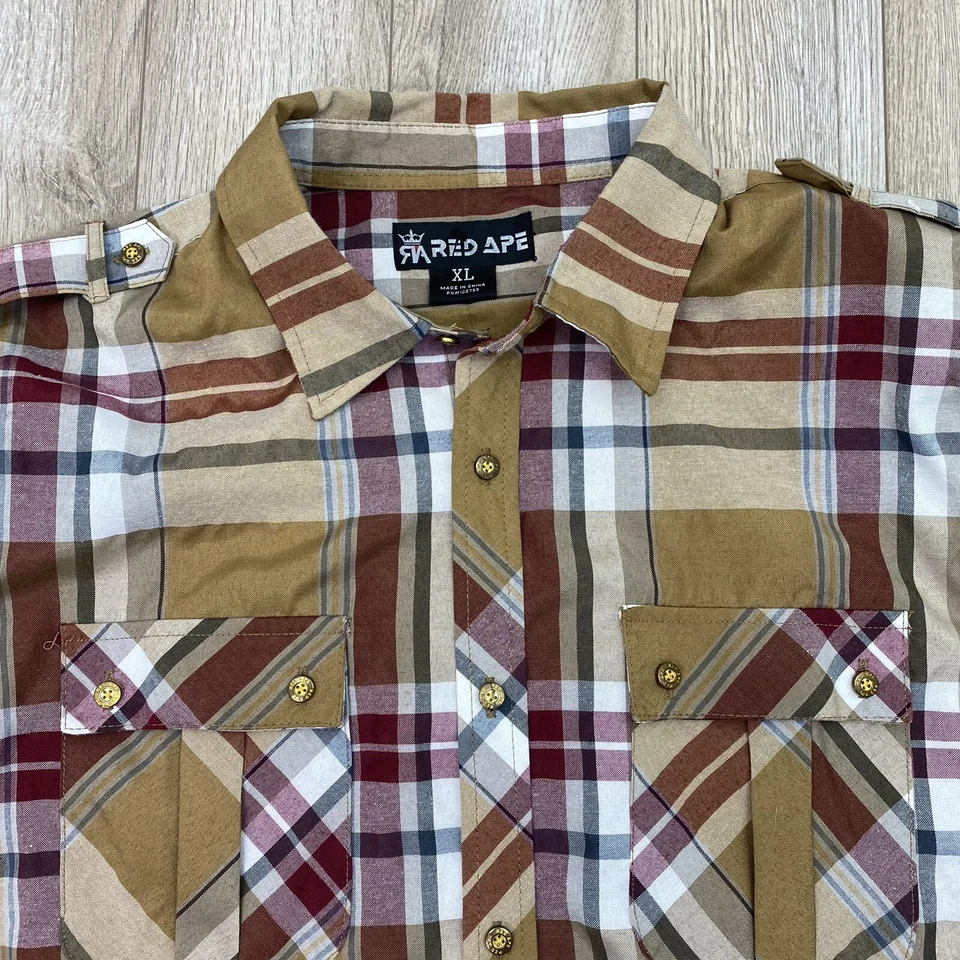 Red Ape Button Down Shirt Mens XL Multicolor Long Sleeve - Image 3 of 4