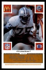 1986 McDonald's Football Orange #217 Lions Lomas Brown #75 NM/MT *e1