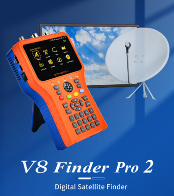 Pro V8 Satfinder Digital FTA DVB-S2/T2/Cable Satellite Signal Meter Finder H.265
