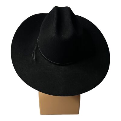 VTG 1999 Black Bailey Alamo Cowboy Western Hat XX Wool Blend  display picture 2