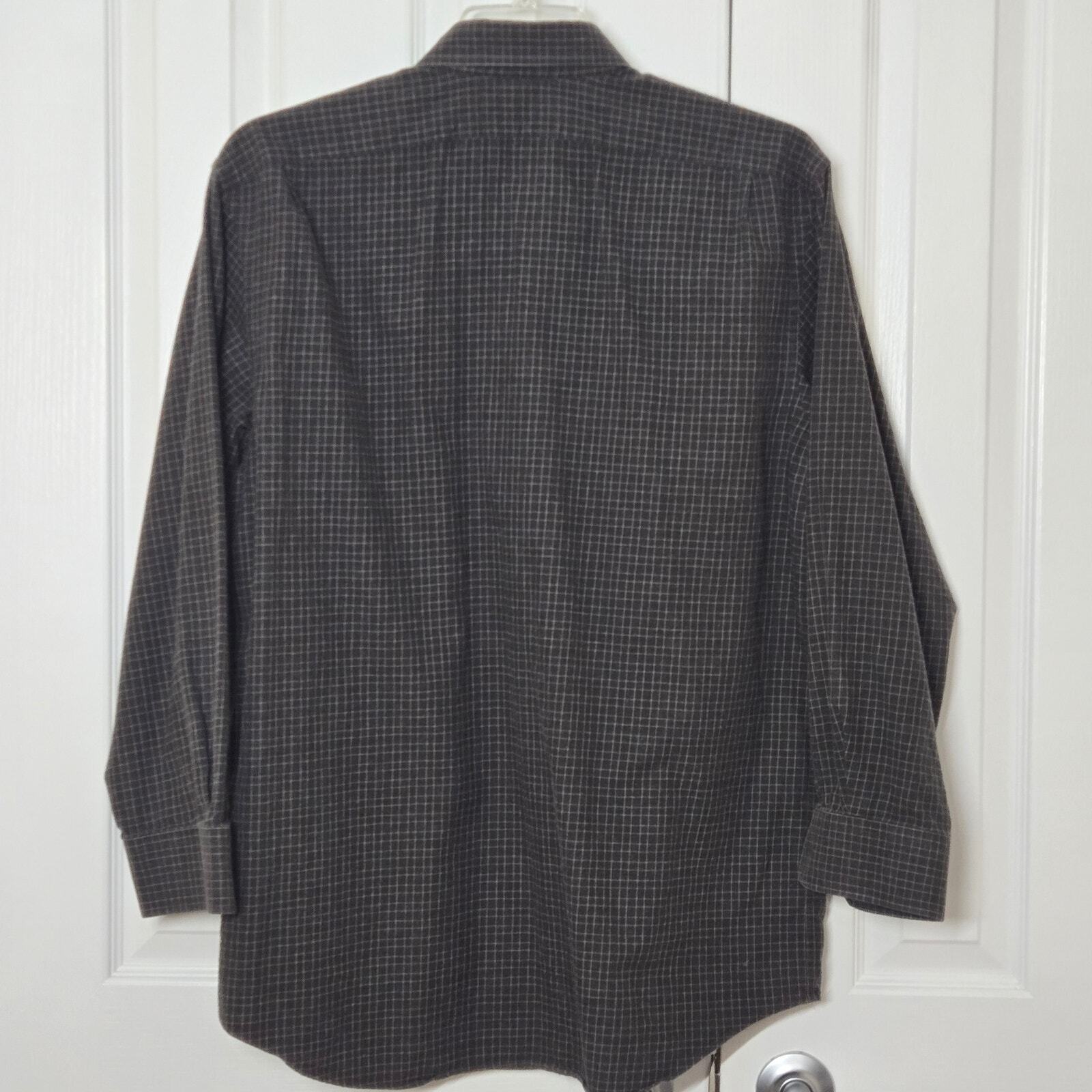 Ralph Lauren Black Label Mens Button Down Shirt Gray Brown Check Plaid Casual image 4