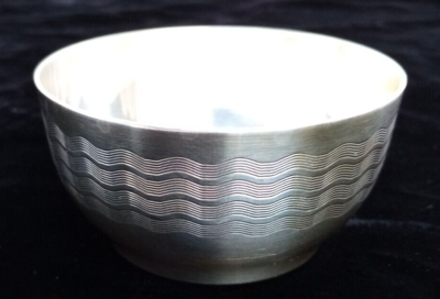 TASSE CISELEE Art Déco plaqué argent silverplated Cup poinçon St MEDARD France
