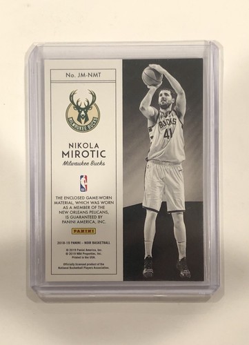 2018-19 Panini Noir Nikola Mirotic Jumbo Material Game-worn Jersey #’d 16/199🔥 - Picture 4 of 4