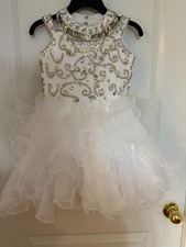 Girls Cupcake Style Pageant Dress Size 4/5 White